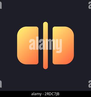 Split orange solid gradient ui icon for dark theme Stock Vector