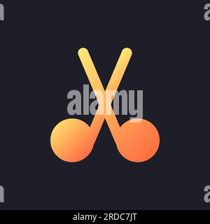Cut orange solid gradient ui icon for dark theme Stock Vector