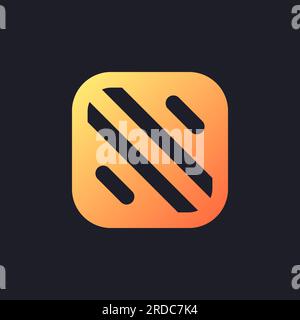 Add background orange solid gradient ui icon for dark theme Stock Vector