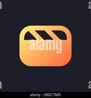Video file orange solid gradient ui icon for dark theme Stock Vector