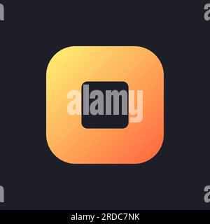 Background template orange solid gradient ui icon for dark theme Stock Vector