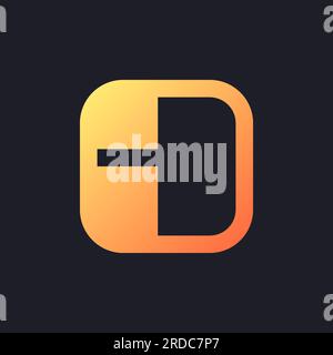 Collage orange solid gradient ui icon for dark theme Stock Vector