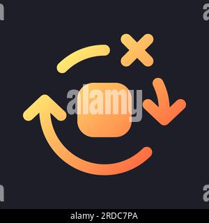Remove spinning effect orange solid gradient ui icon for dark theme Stock Vector