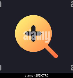 Zoom in transition orange solid gradient ui icon for dark theme Stock Vector