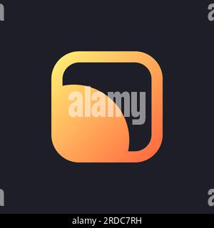 Color saturation orange solid gradient ui icon for dark theme Stock Vector
