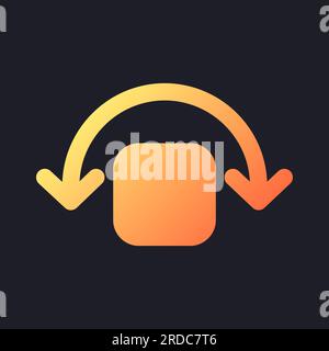 Wobble animation orange solid gradient ui icon for dark theme Stock Vector
