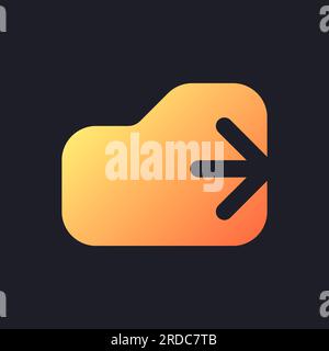 Logout orange solid gradient ui icon for dark theme Stock Vector