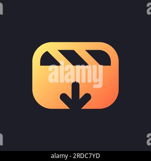 Import video file orange solid gradient ui icon for dark theme Stock Vector