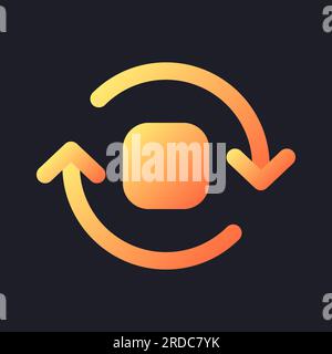 Spin animation orange solid gradient ui icon for dark theme Stock Vector