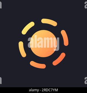 Breathe animation effect orange solid gradient ui icon for dark theme Stock Vector