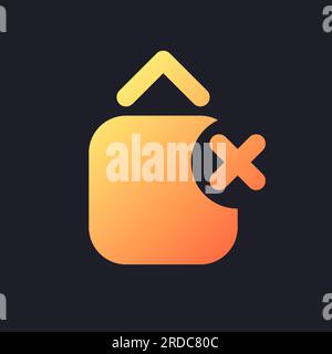 Remove jump animation effect orange solid gradient ui icon for dark theme Stock Vector