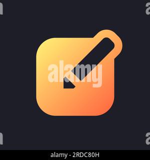 Edit orange solid gradient ui icon for dark theme Stock Vector