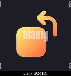 Rotate orange solid gradient ui icon for dark theme Stock Vector