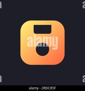 Save orange solid gradient ui icon for dark theme Stock Vector