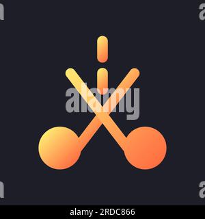 Trim orange solid gradient ui icon for dark theme Stock Vector