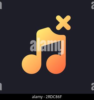 Remove audio track orange solid gradient ui icon for dark theme Stock Vector