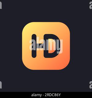 HD format orange solid gradient ui icon for dark theme Stock Vector