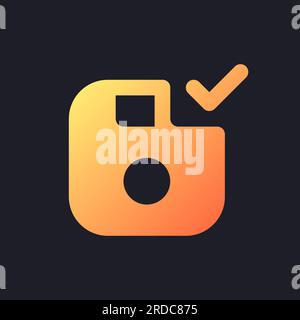 Apply saving orange solid gradient ui icon for dark theme Stock Vector