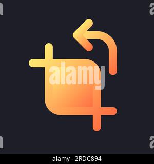 Cropping orange solid gradient ui icon for dark theme Stock Vector