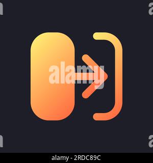 Transition orange solid gradient ui icon for dark theme Stock Vector