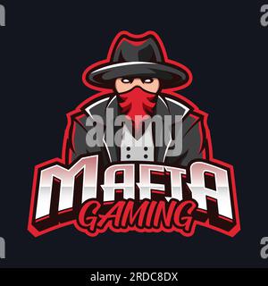 Mafia Gaming Mascot Logo Design Man with Gun Person with a Gun Guy with Gun Stock Vector