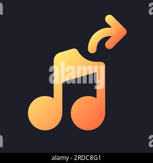 Extract audio orange solid gradient ui icon for dark theme Stock Vector