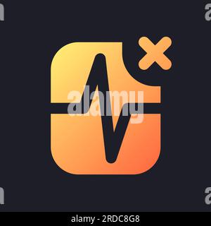 Removed pulse animation orange solid gradient ui icon for dark theme Stock Vector