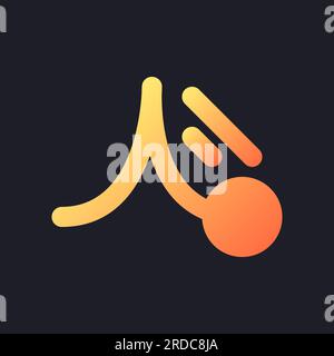 Animation orange solid gradient ui icon for dark theme Stock Vector