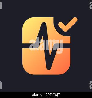 Heartbeat animation effect applying orange solid gradient ui icon for dark theme Stock Vector