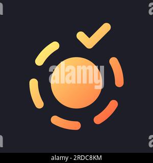Apply breathe animation effect orange solid gradient ui icon for dark theme Stock Vector