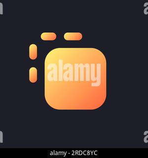Dissolve orange solid gradient ui icon for dark theme Stock Vector