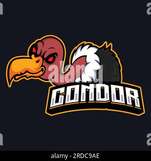 Condor Bird Gaming Mascot Logo Design Condor bird bird logo design animal logo Stock Vector