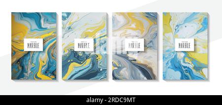 Marble texture pattern collection. Luxury marble texture background collection Stock Vector