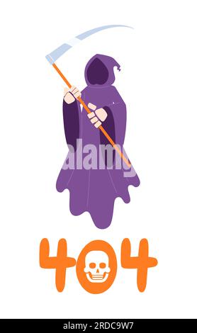 Halloween death error 404 flash message Stock Vector