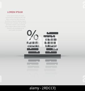 Coins stack icon in flat style. Dollar coin vector illustration on white isolated background. Money stacked business concept. Stock Vector