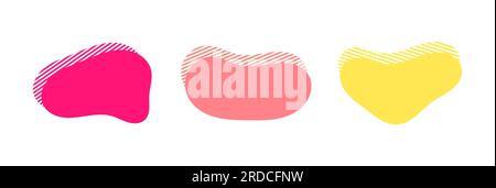 Flat design amoeba liquid banners set isolated on white background. Vector illustration. Stock Vector