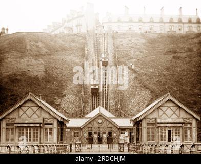 The Cliff Lift, Saltburn, Victorian period Stock Photo