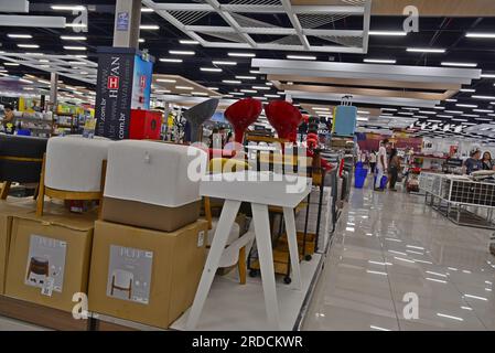 The Home Depot store department section aisles in San Diego, California,  USA. The Home Depot is