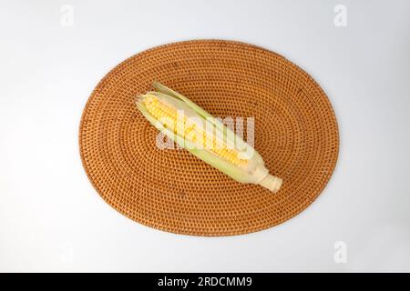 raw corn maize cob isolated on white background Stock Photo