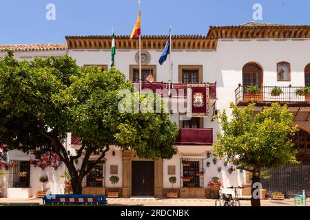 Square - Plaza de los Naranjos, with the Town Hall in the old town of Marbella, Spain. Stock Photo