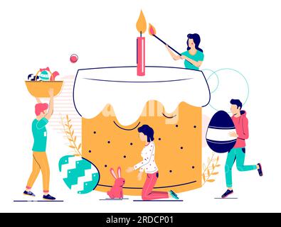 Happy Easter vector concept for web banner, website page Stock Vector