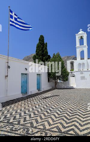 Aghia Triada Church, Megalo Horio, Tilos, Dodecanese islands, Southern Aegean, Greece. Stock Photo