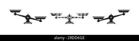 set of black scale like counterbalance Stock Vector