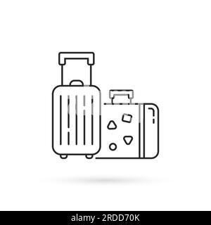 thin line luggage for travel black icon Stock Vector