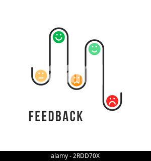 different emotions smiles like feedback Stock Vector