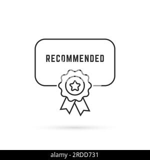 recommended like black thin line rosette icon Stock Vector