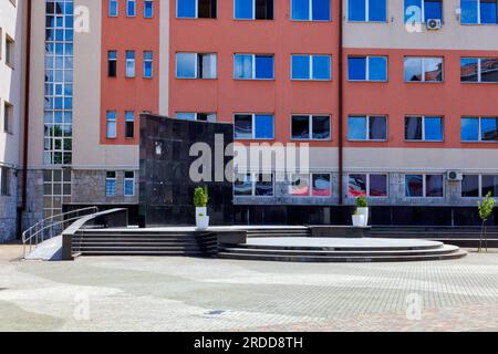 Black stone monument in the heart of the city of Bihac Stock Photo