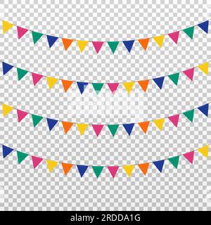 Colorful party flags. Vector illustration Stock Vector