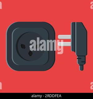 power outlet plug israeli type h vector flat illustration Stock Vector