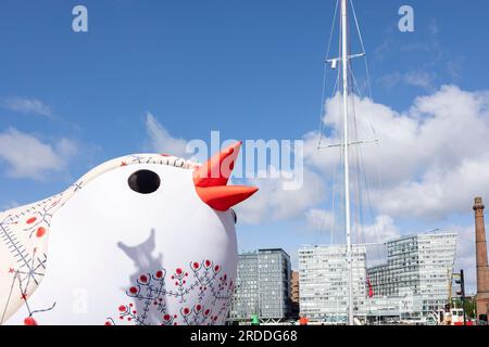 Liverpool, united kingdom May, 16, 2023 Ukrainian Soloveiko Songbird for Eurovision 2023 Stock Photo